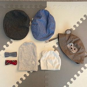Baby Hats, beanies and bow ties - Like New